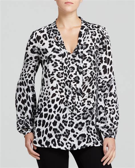 michael kors leopard blouse|Michael Kors blouse price.